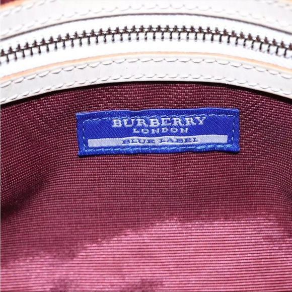 BURBERRY Nova Check Blue Label Hand Bag Nylon Black Silver - EUC - Picture 10 of 13